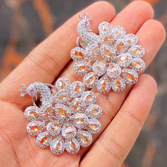Beautiful-American-Diamond-Earrings-By-iTrend-Fashion-Silver-orange-Indianstrend.jpg
